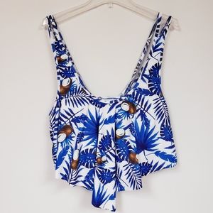 NEW Coconut Print Ruffled Tankini Top